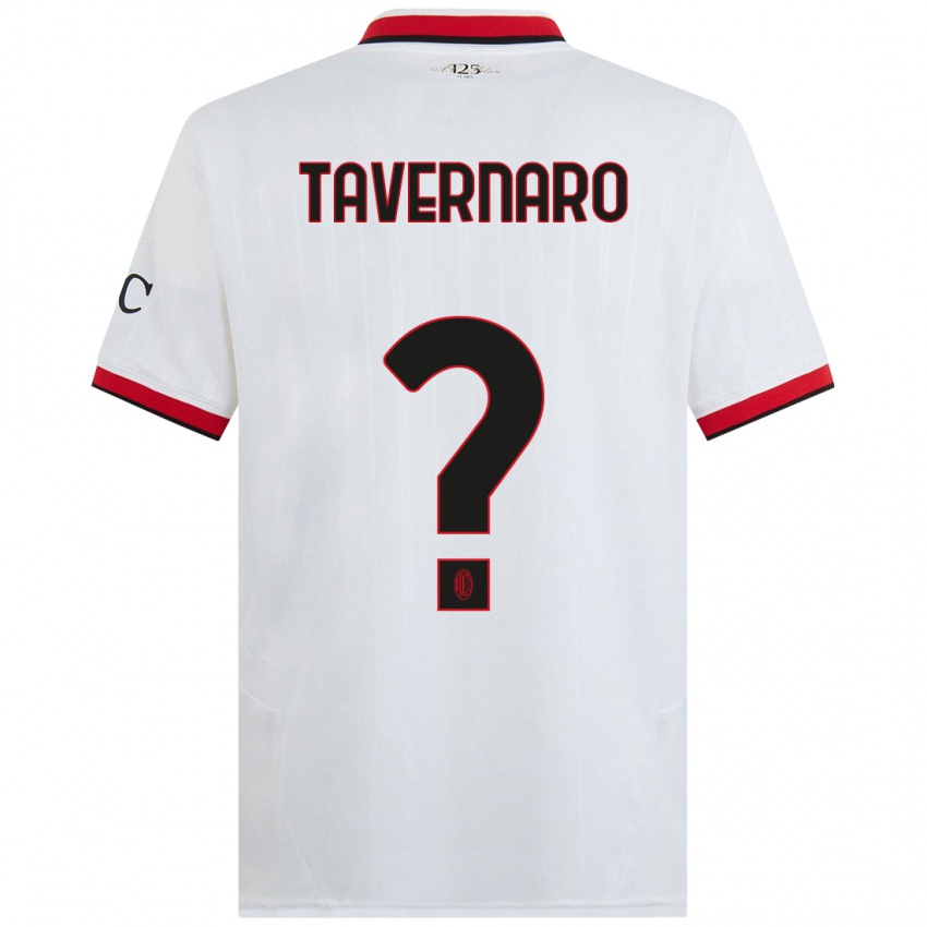 Hombre Camiseta Federico Tavernaro #0 Blanco Negro Rojo 2ª Equipación 2024/25 La Camisa Chile