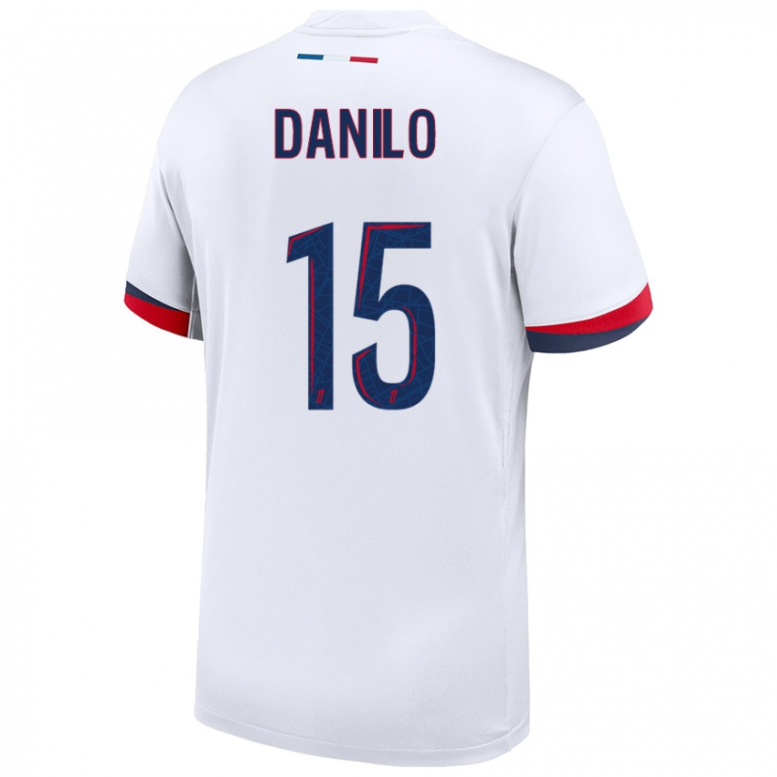 Hombre Camiseta Danilo Pereira #15 Blanco Azul Rojo 2ª Equipación 2024/25 La Camisa Chile