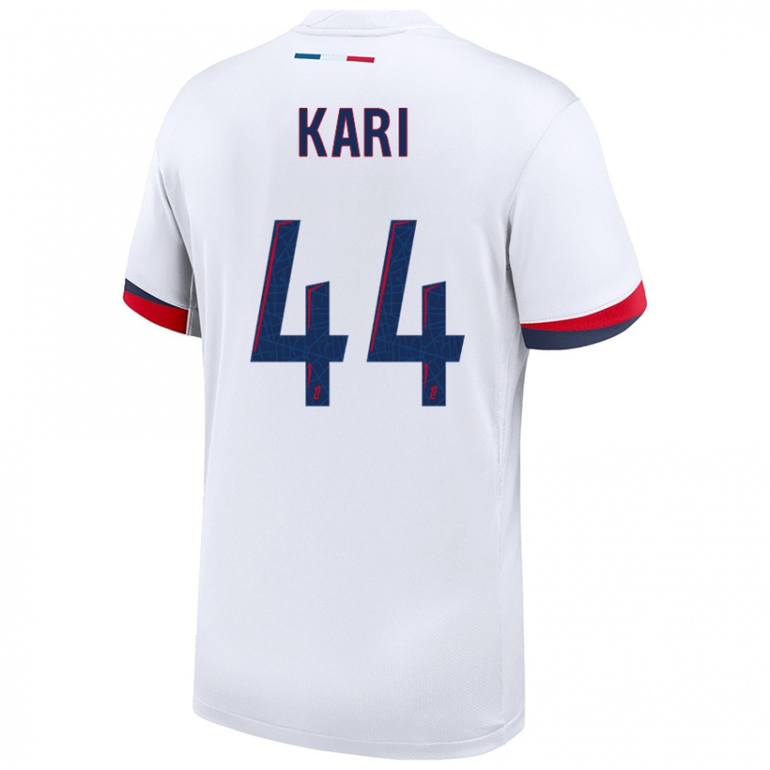 Hombre Camiseta Ayman Kari #44 Blanco Azul Rojo 2ª Equipación 2024/25 La Camisa Chile