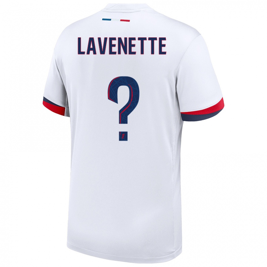 Hombre Camiseta Mathias Lavenette #0 Blanco Azul Rojo 2ª Equipación 2024/25 La Camisa Chile