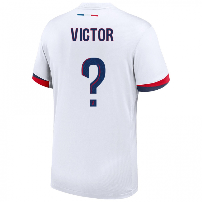 Hombre Camiseta Ayrton Victor #0 Blanco Azul Rojo 2ª Equipación 2024/25 La Camisa Chile