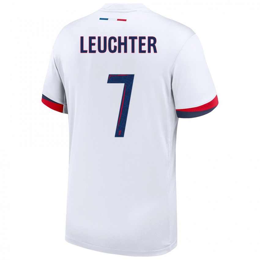 Hombre Camiseta Romée Leuchter #7 Blanco Azul Rojo 2ª Equipación 2024/25 La Camisa Chile