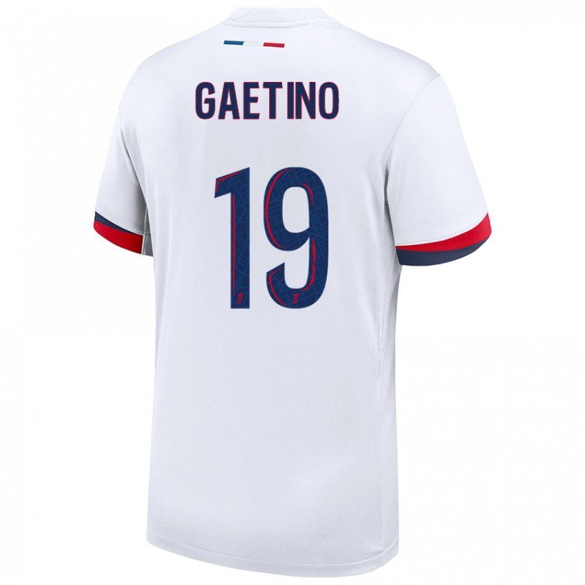 Hombre Camiseta Eva Gaetino #19 Blanco Azul Rojo 2ª Equipación 2024/25 La Camisa Chile