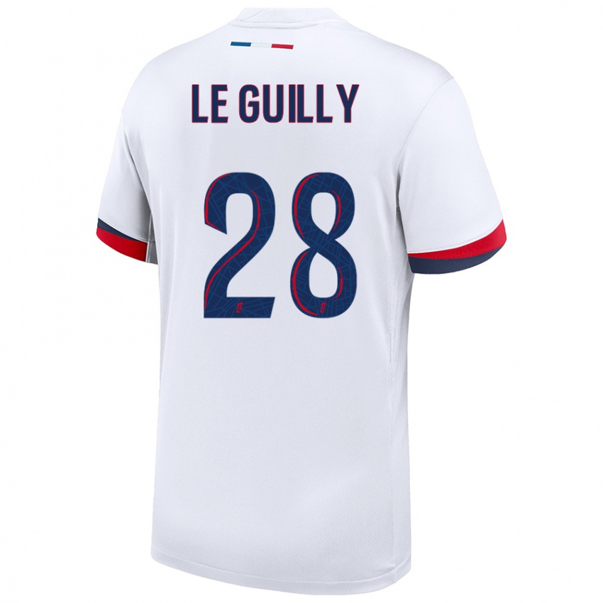 Hombre Camiseta Jade Le Guilly #28 Blanco Azul Rojo 2ª Equipación 2024/25 La Camisa Chile