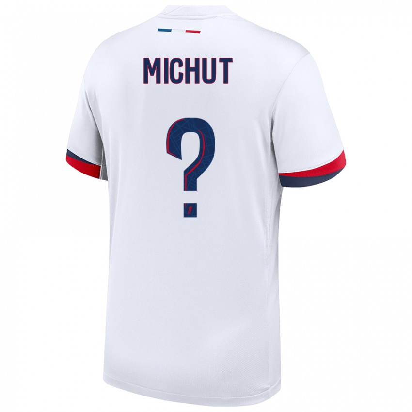 Hombre Camiseta Etienne Michut #0 Blanco Azul Rojo 2ª Equipación 2024/25 La Camisa Chile