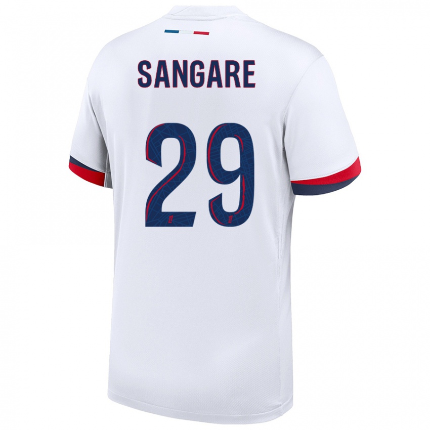 Hombre Camiseta Hawa Sangare #29 Blanco Azul Rojo 2ª Equipación 2024/25 La Camisa Chile