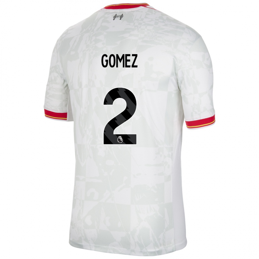 Hombre Camiseta Joe Gomez #2 Blanco Rojo Negro Equipación Tercera 2024/25 La Camisa Chile