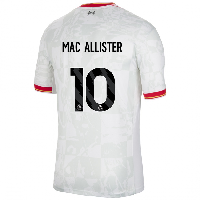 Hombre Camiseta Alexis Mac Allister #10 Blanco Rojo Negro Equipación Tercera 2024/25 La Camisa Chile