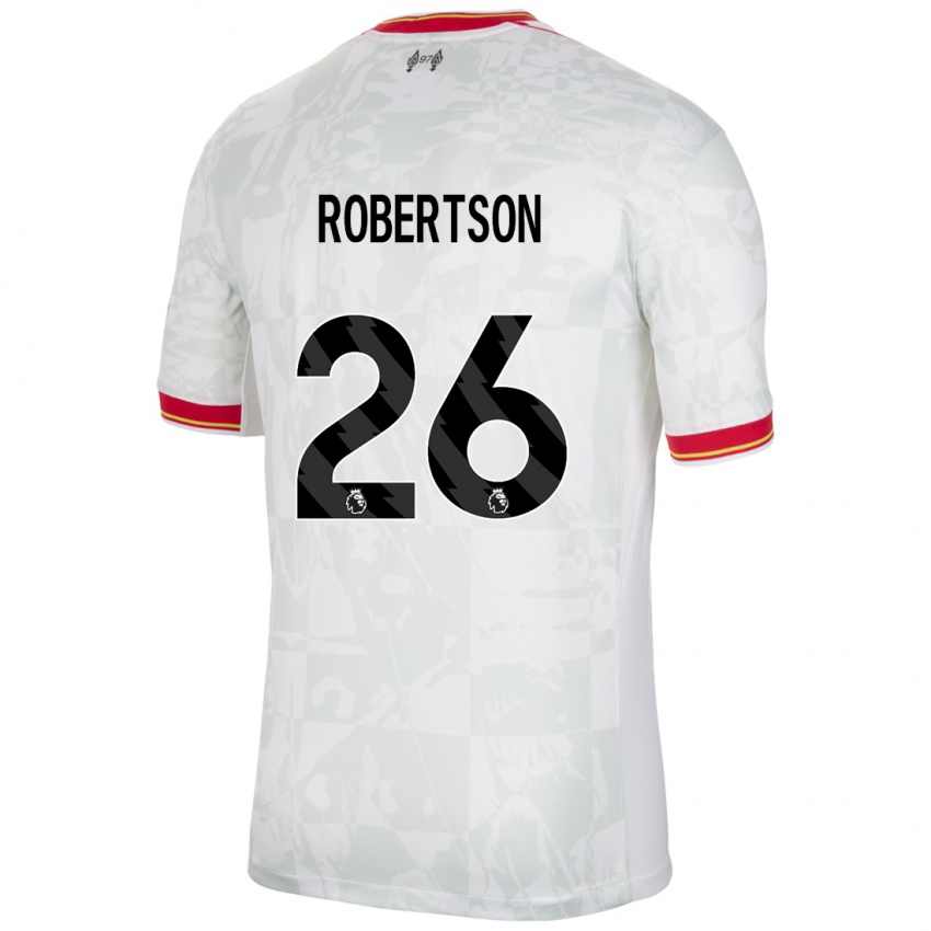 Hombre Camiseta Andrew Robertson #26 Blanco Rojo Negro Equipación Tercera 2024/25 La Camisa Chile