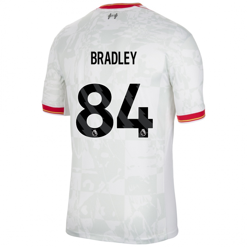 Hombre Camiseta Conor Bradley #84 Blanco Rojo Negro Equipación Tercera 2024/25 La Camisa Chile