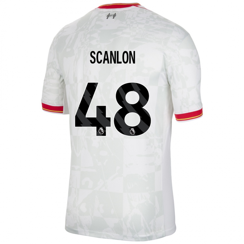 Hombre Camiseta Calum Scanlon #48 Blanco Rojo Negro Equipación Tercera 2024/25 La Camisa Chile