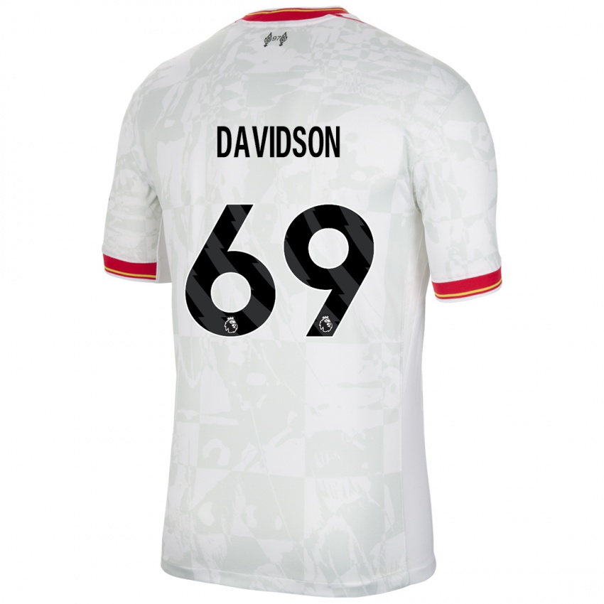 Hombre Camiseta Josh Davidson #69 Blanco Rojo Negro Equipación Tercera 2024/25 La Camisa Chile