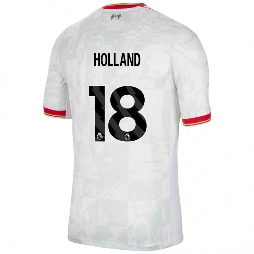 Hombre Camiseta Ceri Holland #18 Blanco Rojo Negro Equipación Tercera 2024/25 La Camisa Chile