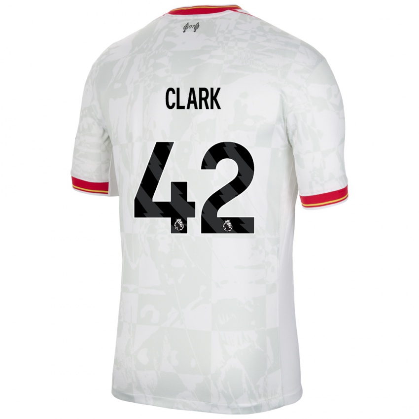 Hombre Camiseta Bobby Clark #42 Blanco Rojo Negro Equipación Tercera 2024/25 La Camisa Chile