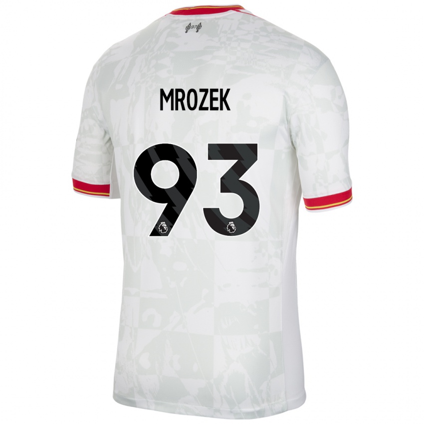 Hombre Camiseta Fabian Mrozek #93 Blanco Rojo Negro Equipación Tercera 2024/25 La Camisa Chile