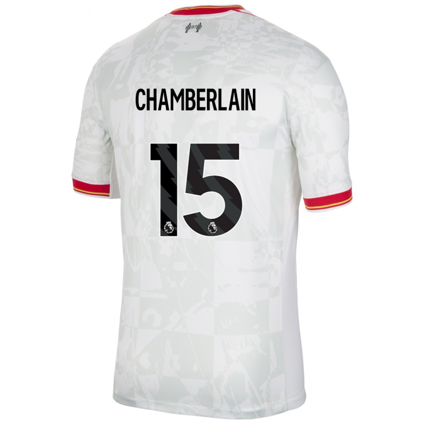 Hombre Camiseta Alex Oxlade Chamberlain #15 Blanco Rojo Negro Equipación Tercera 2024/25 La Camisa Chile