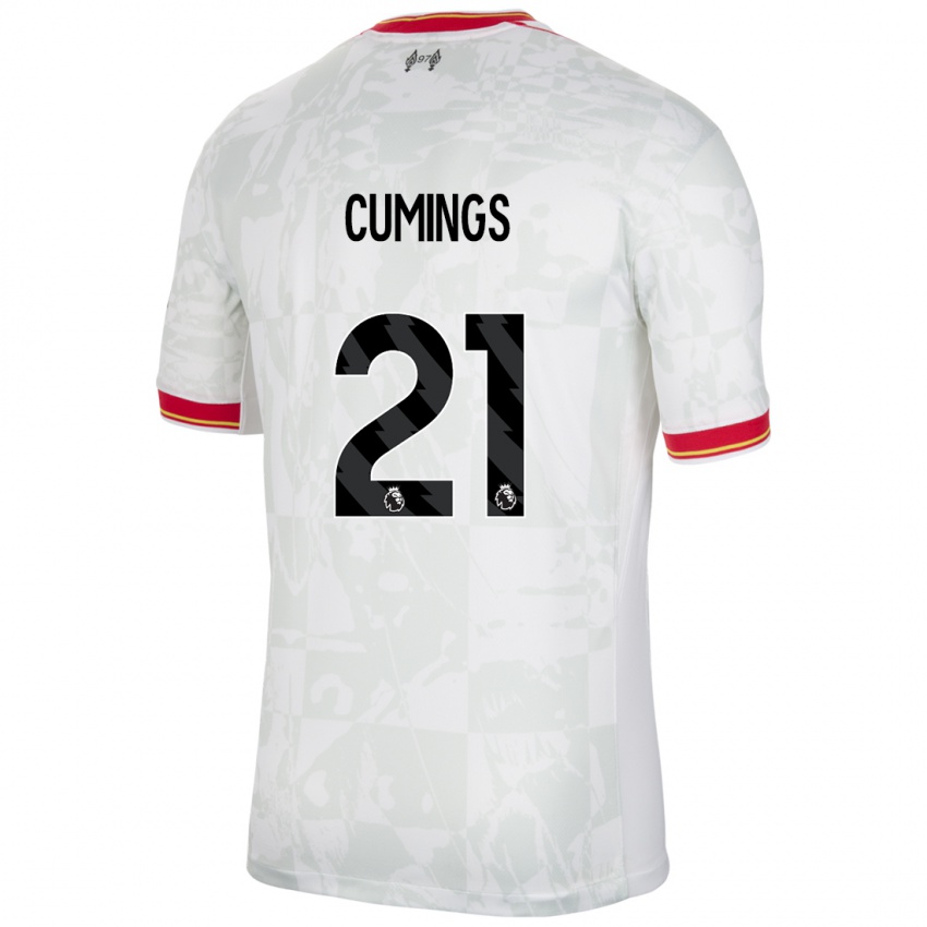 Hombre Camiseta Eartha Cumings #21 Blanco Rojo Negro Equipación Tercera 2024/25 La Camisa Chile