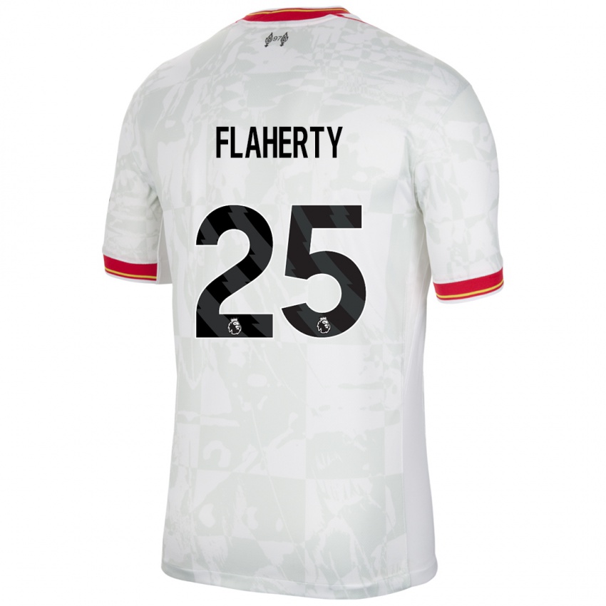 Hombre Camiseta Gilly Flaherty #25 Blanco Rojo Negro Equipación Tercera 2024/25 La Camisa Chile