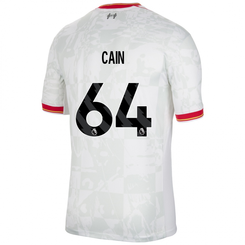 Hombre Camiseta Jake Cain #64 Blanco Rojo Negro Equipación Tercera 2024/25 La Camisa Chile