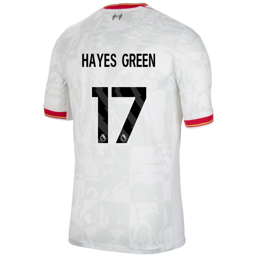 Hombre Camiseta Charlie Hayes-Green #17 Blanco Rojo Negro Equipación Tercera 2024/25 La Camisa Chile