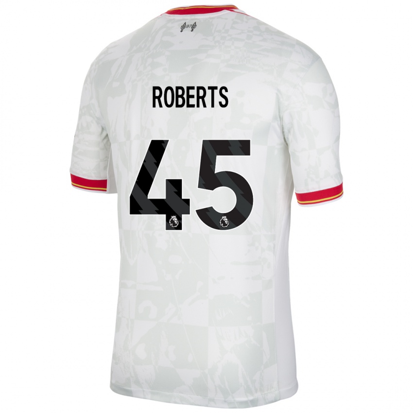 Hombre Camiseta Iwan Roberts #45 Blanco Rojo Negro Equipación Tercera 2024/25 La Camisa Chile