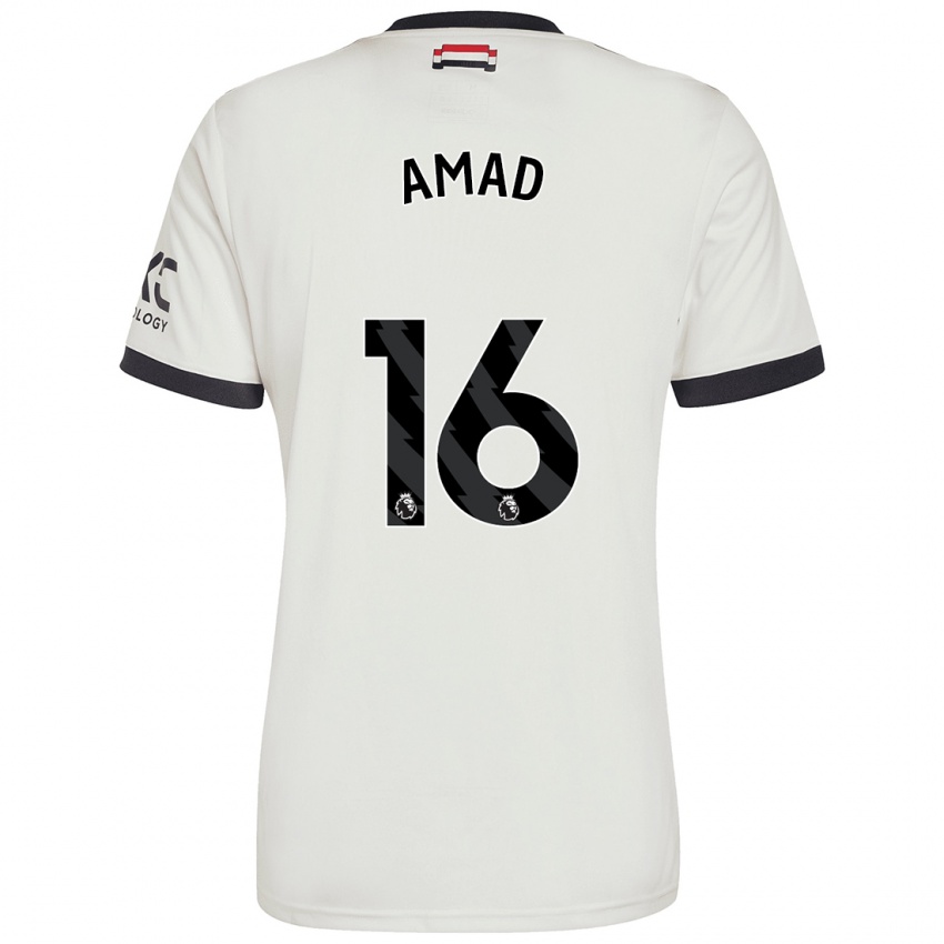 Hombre Camiseta Amad Diallo #16 Blanquecino Equipación Tercera 2024/25 La Camisa Chile