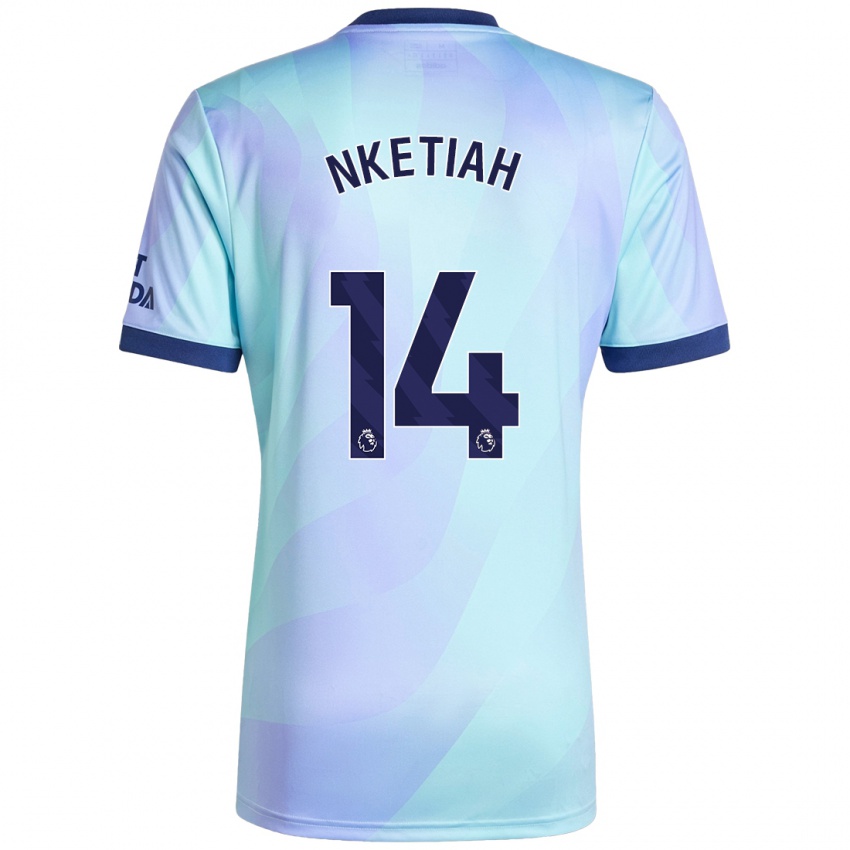 Hombre Camiseta Eddie Nketiah #14 Agua Equipación Tercera 2024/25 La Camisa Chile