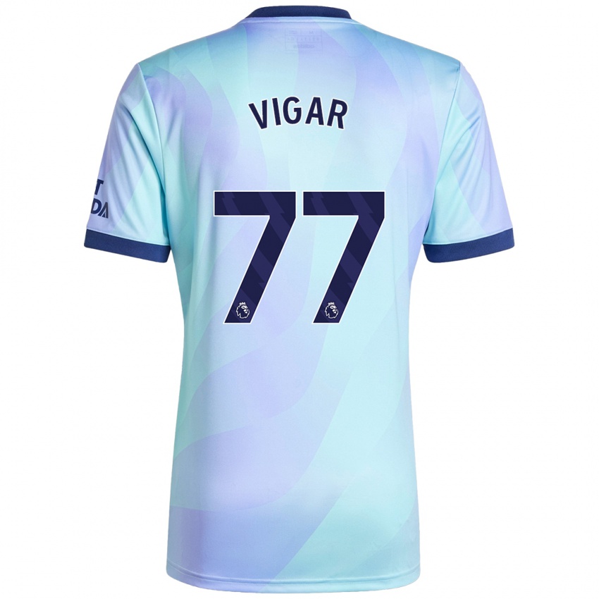 Hombre Camiseta Billy Vigar #77 Agua Equipación Tercera 2024/25 La Camisa Chile