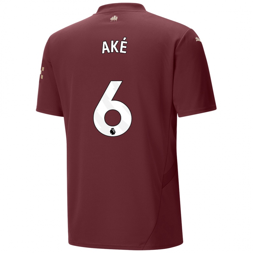 Hombre Camiseta Nathan Ake #6 Granate Equipación Tercera 2024/25 La Camisa Chile