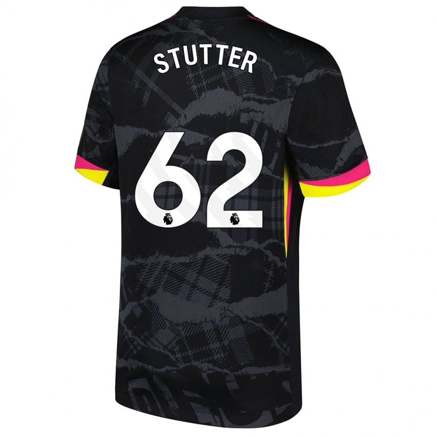 Hombre Camiseta Ronnie Stutter #62 Negro Rosa Equipación Tercera 2024/25 La Camisa Chile