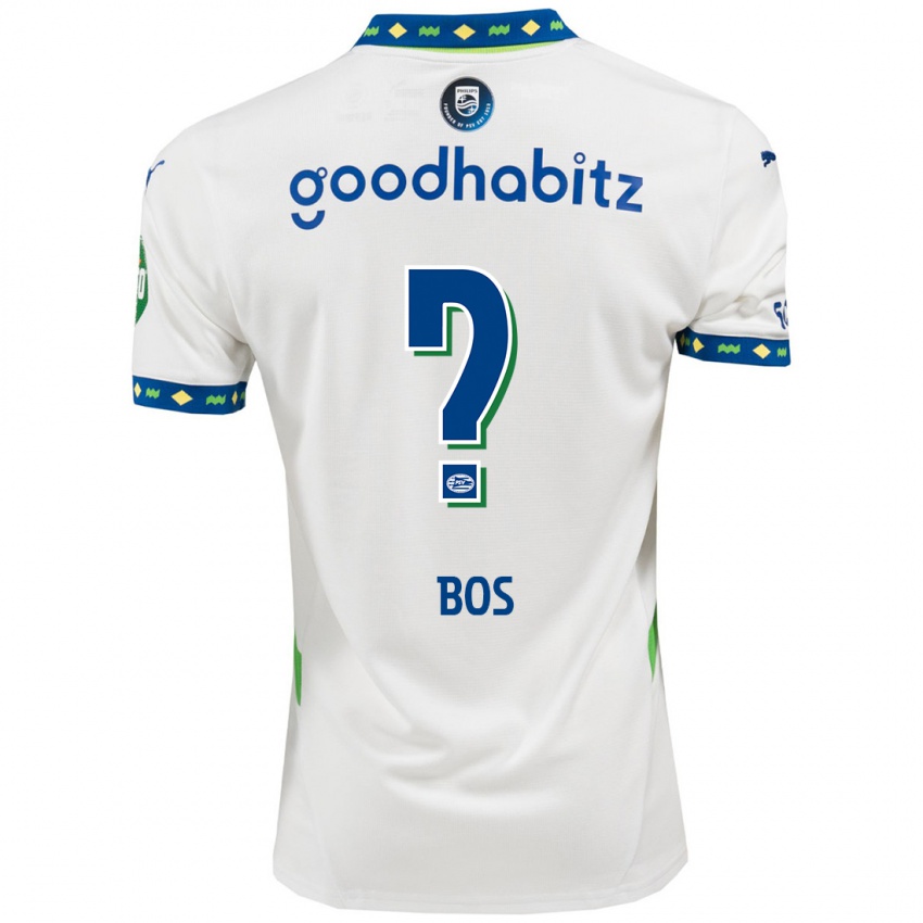 Hombre Camiseta Floris Bos #0 Blanco Azul Oscuro Equipación Tercera 2024/25 La Camisa Chile