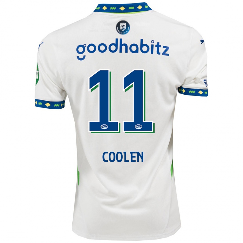 Hombre Camiseta Nadia Coolen #11 Blanco Azul Oscuro Equipación Tercera 2024/25 La Camisa Chile