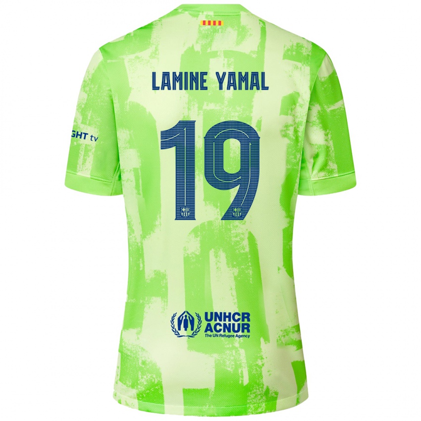 Hombre Camiseta Lamine Yamal #19 Lima Equipación Tercera 2024/25 La Camisa Chile