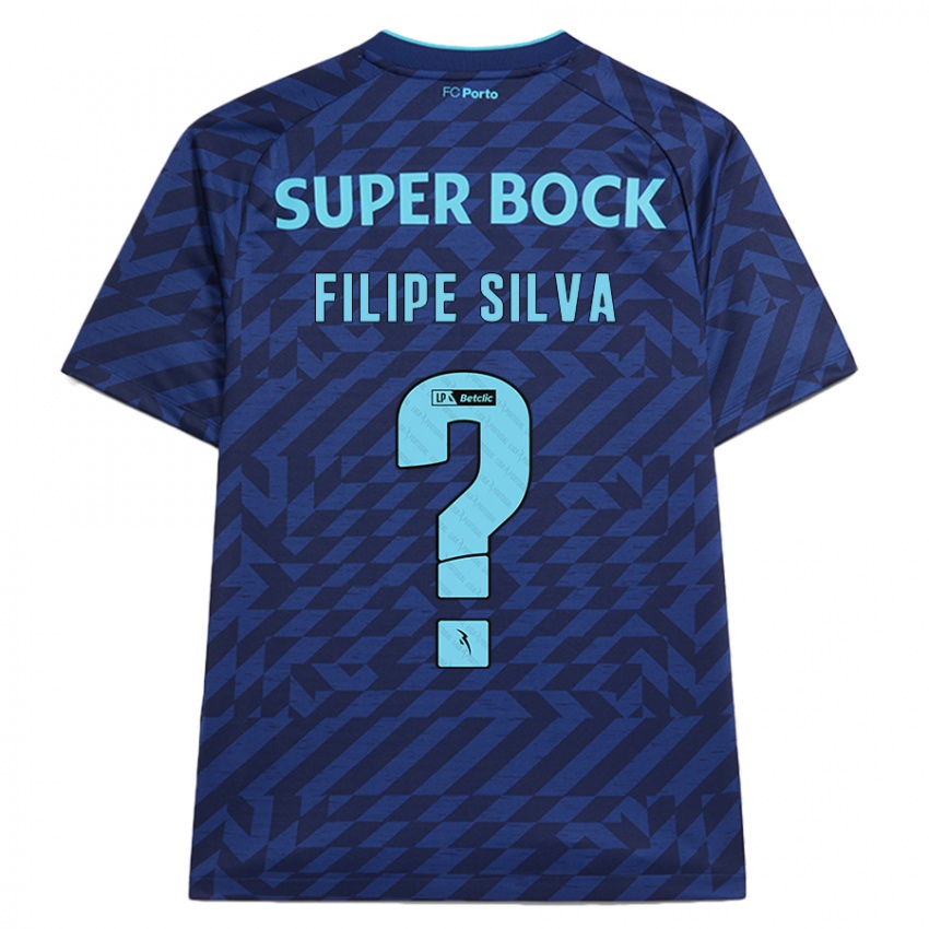 Hombre Camiseta Filipe Silva #0 Azul Marino Equipación Tercera 2024/25 La Camisa Chile