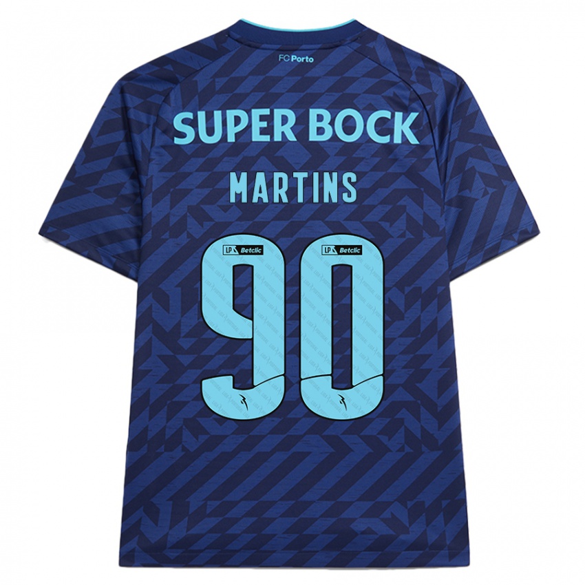 Hombre Camiseta Gil Martins #90 Azul Marino Equipación Tercera 2024/25 La Camisa Chile