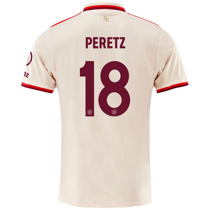 Hombre Camiseta Daniel Peretz #18 Lino Equipación Tercera 2024/25 La Camisa Chile