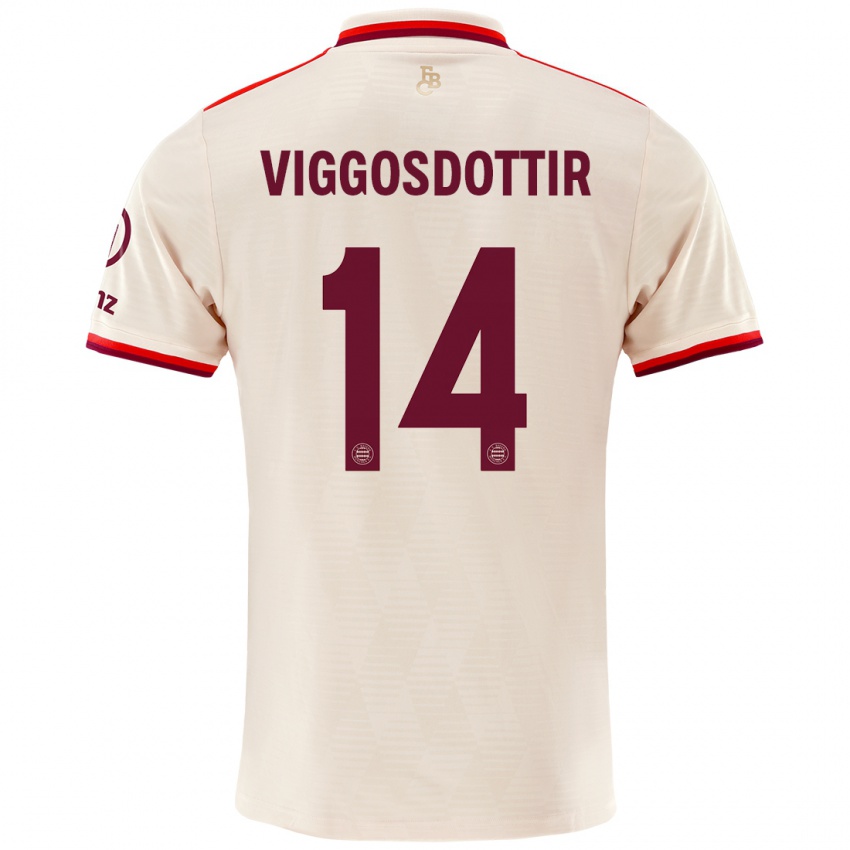 Hombre Camiseta Glodis Perla Viggosdottir #14 Lino Equipación Tercera 2024/25 La Camisa Chile