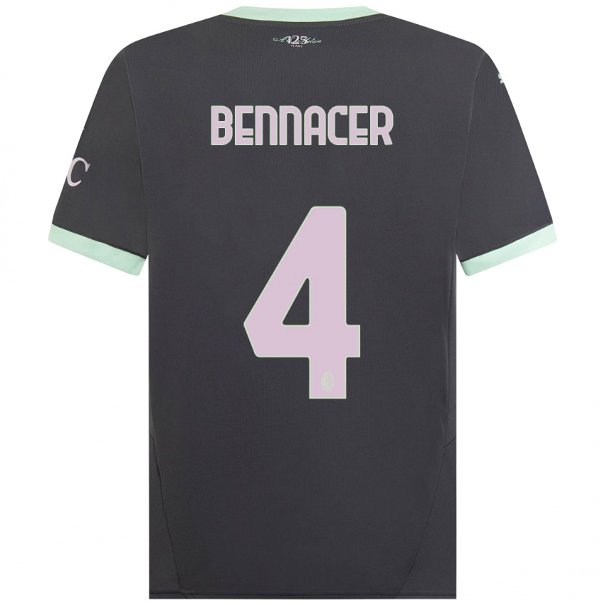 Hombre Camiseta Ismael Bennacer #4 Gris Equipación Tercera 2024/25 La Camisa Chile