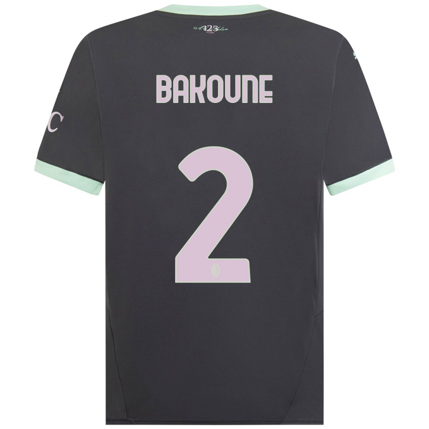 Hombre Camiseta Adam Bakoune #2 Gris Equipación Tercera 2024/25 La Camisa Chile