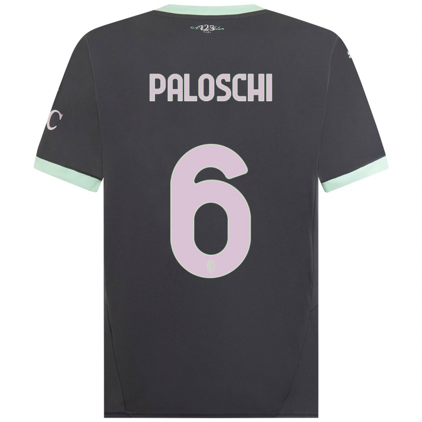 Hombre Camiseta Dorian Paloschi #6 Gris Equipación Tercera 2024/25 La Camisa Chile