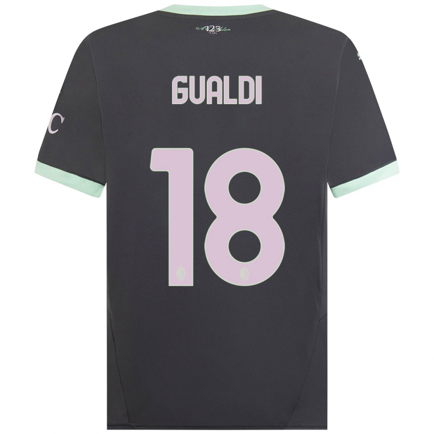 Hombre Camiseta Andrea Gualdi #18 Gris Equipación Tercera 2024/25 La Camisa Chile