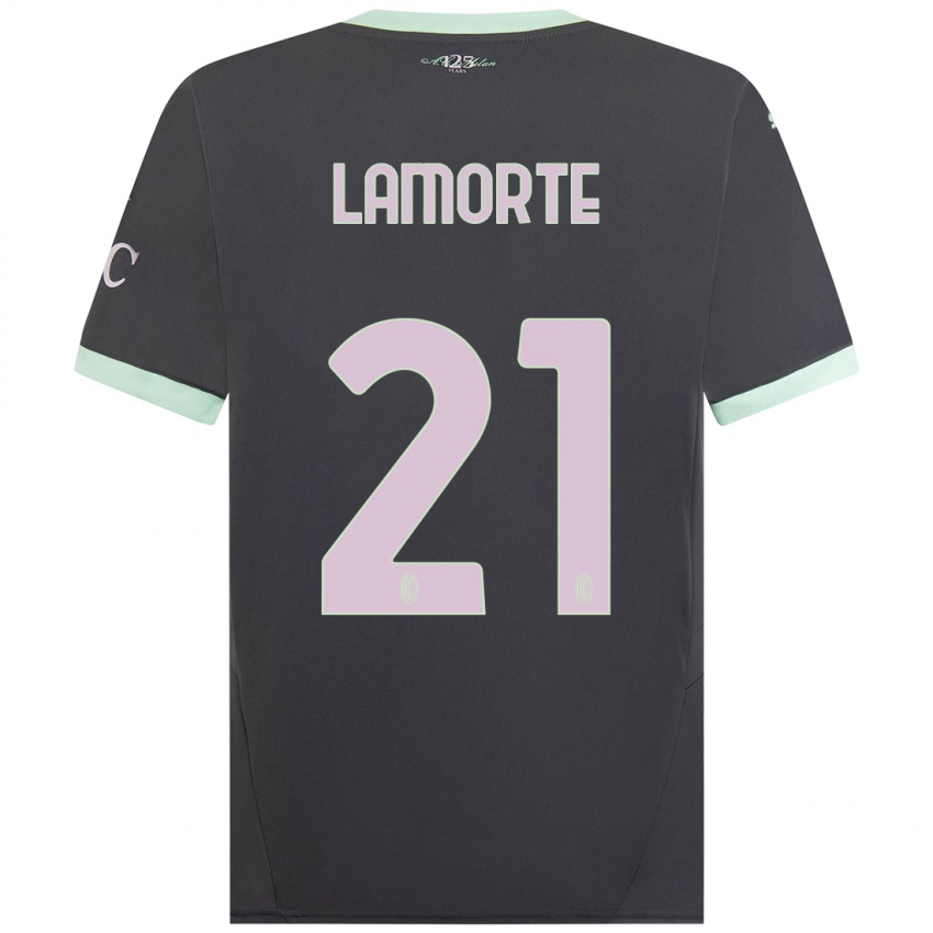 Hombre Camiseta Alessandro Lamorte #21 Gris Equipación Tercera 2024/25 La Camisa Chile