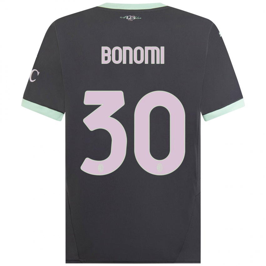 Hombre Camiseta Alessandro Bonomi #30 Gris Equipación Tercera 2024/25 La Camisa Chile