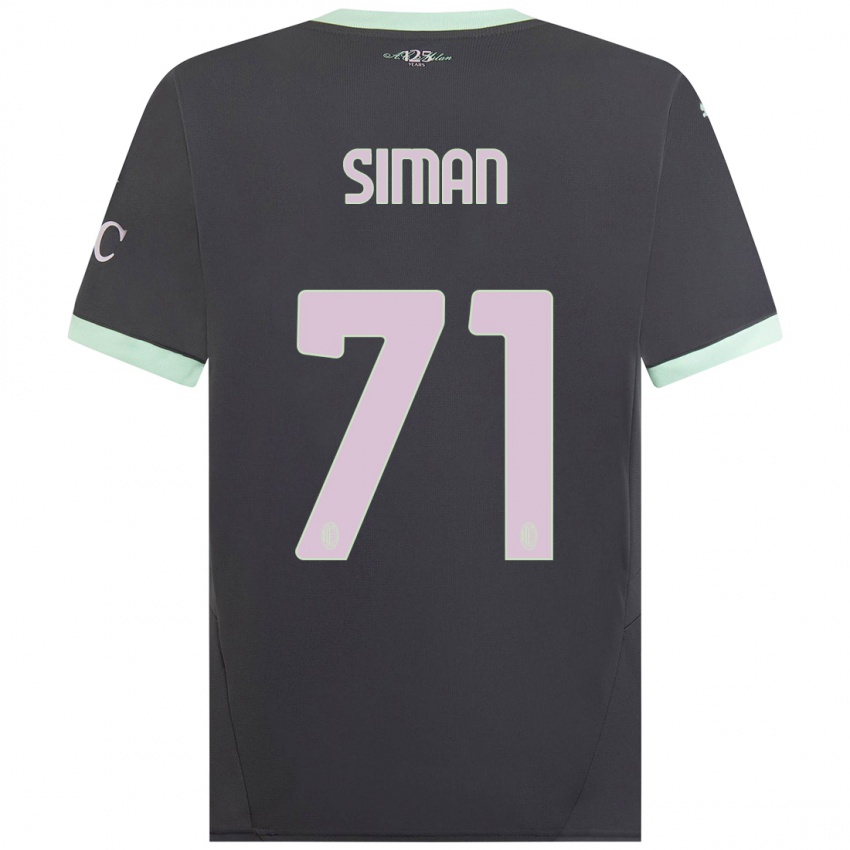 Hombre Camiseta Alexandru Șiman #71 Gris Equipación Tercera 2024/25 La Camisa Chile