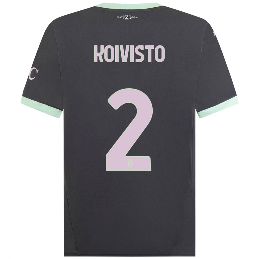 Hombre Camiseta Emma Koivisto #2 Gris Equipación Tercera 2024/25 La Camisa Chile