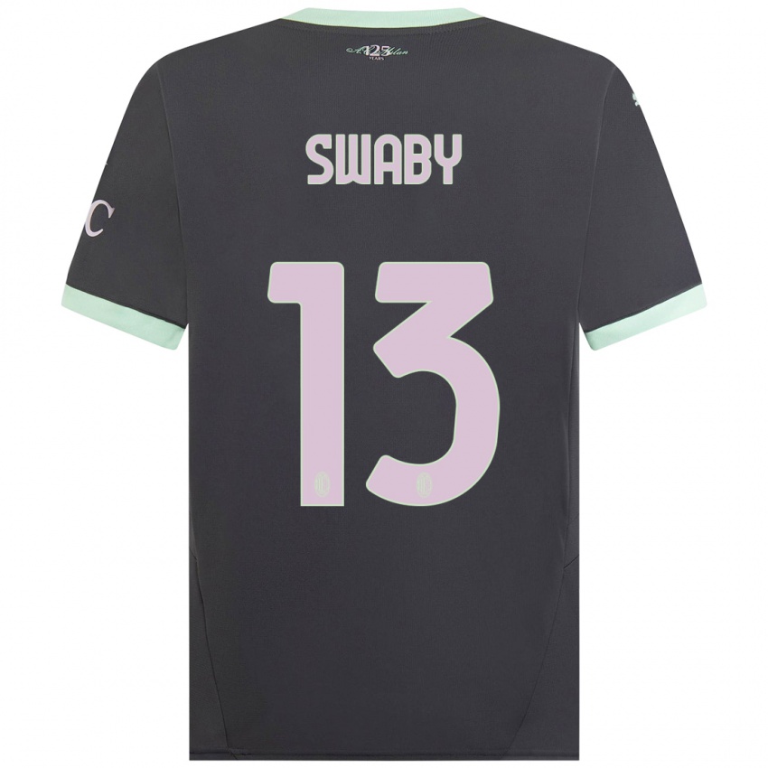 Hombre Camiseta Allyson Swaby #13 Gris Equipación Tercera 2024/25 La Camisa Chile