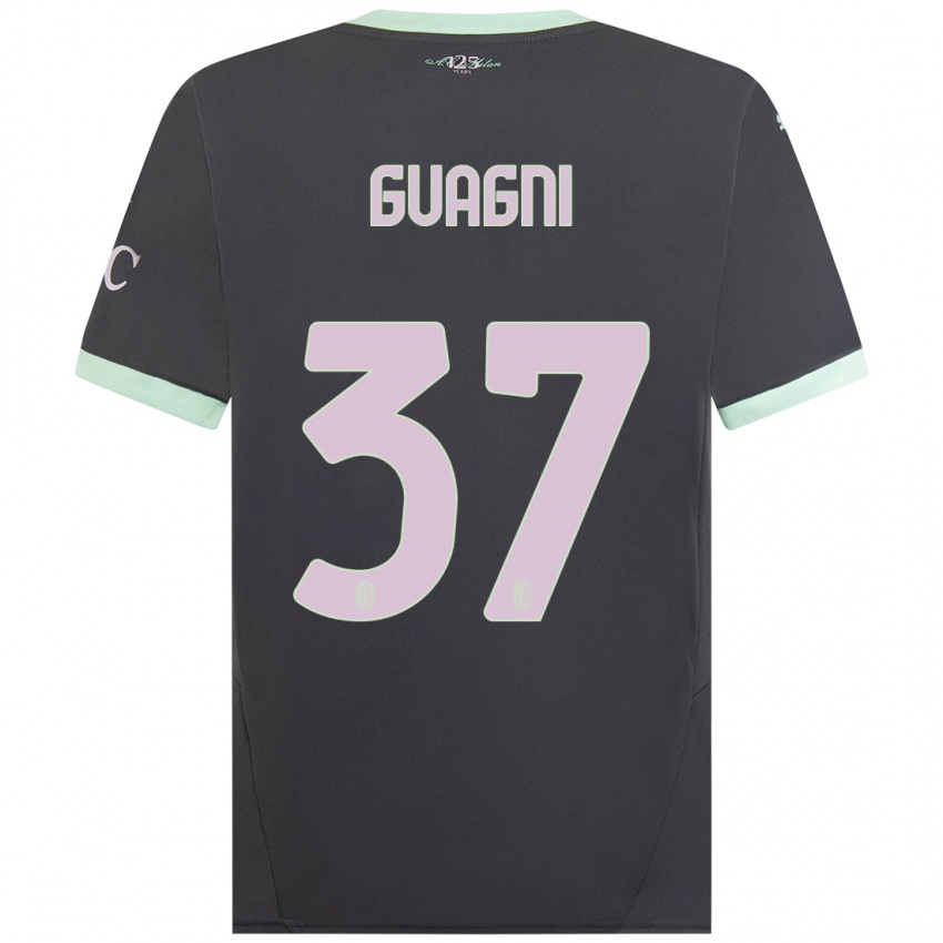 Hombre Camiseta Alia Guagni #37 Gris Equipación Tercera 2024/25 La Camisa Chile