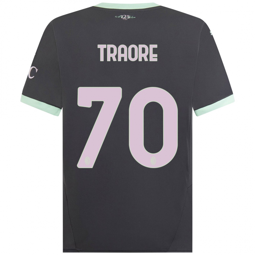 Hombre Camiseta Chaka Traore #70 Gris Equipación Tercera 2024/25 La Camisa Chile