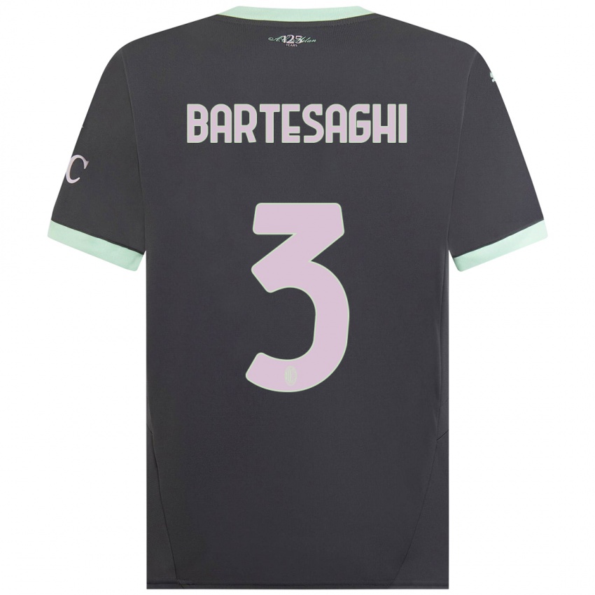 Hombre Camiseta Davide Bartesaghi #3 Gris Equipación Tercera 2024/25 La Camisa Chile