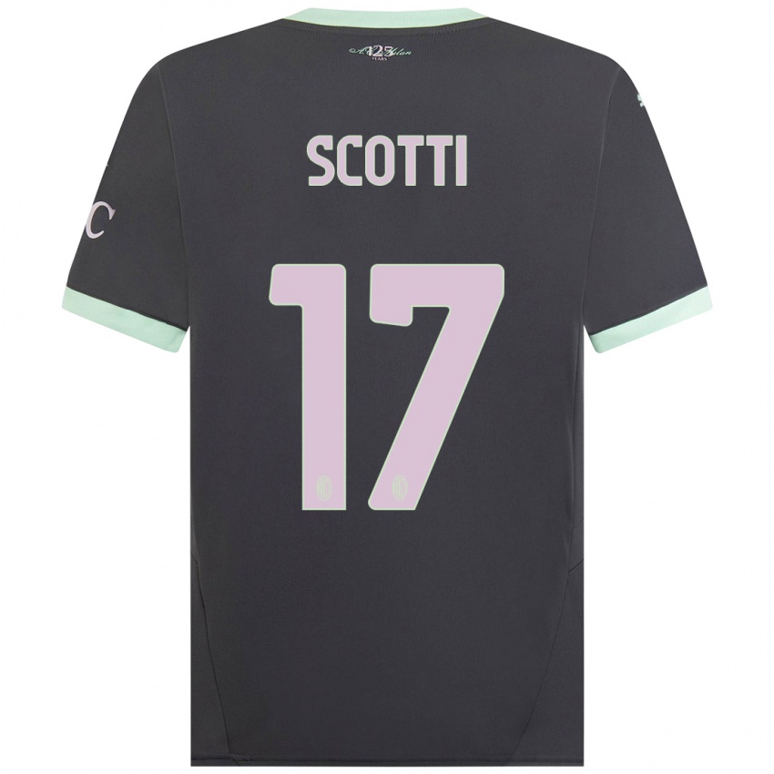 Hombre Camiseta Filippo Scotti #17 Gris Equipación Tercera 2024/25 La Camisa Chile